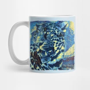 Leopard Van Gogh Style Mug